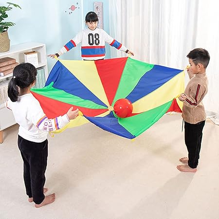 Amazon B Toys パラバルーン 虹色プレイパラシュート カラーボール 15個セット ハンドルつき 3歳 正規品 Bx1590z アクション スポーツトイ おもちゃ