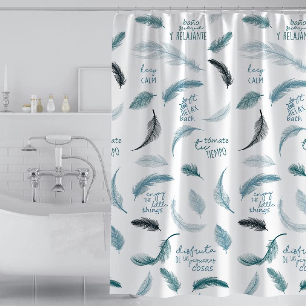GONOVE Shower Curtain for Bathroom 200 x 200 cm Anti-Mould Mildew Resistant Waterproof Polyester Fabric Butterfly Shower Curtain Liner Bath Curtain with Hooks, Washable and Weighted Hem — view 13