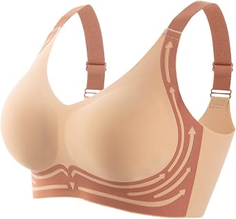 Lolvmvchi Wireless Push Up Bra Zekear Seamless Lifting Bras Anti-Sagging Super Gather Bra Comfort Pushup Bra for Older Women