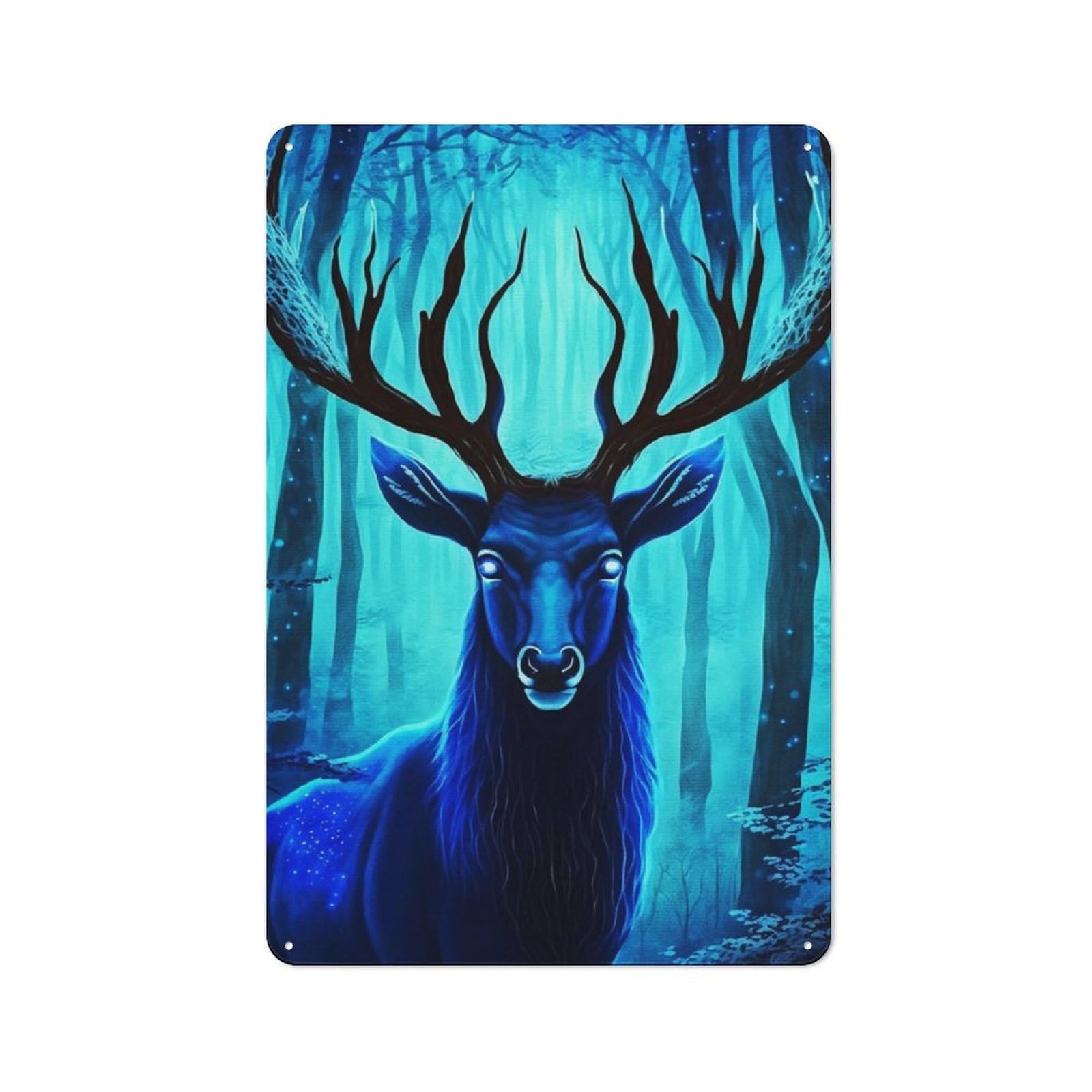 Junmoney Mythical Deer Rustic Tin Wall Plaque 30X20cm For Home Bar Wall, For Vintage Wall Decor Fans, For Living Room And Hallway Decor