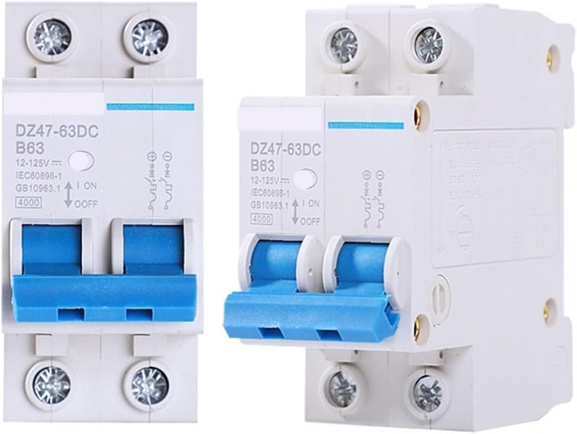 1P 2p Circuit Breaker 12v-125v Air Switch DC 3A-125A Electric Car Battery Protection Switch Circuit Protector 1Pcs(2P,125A)