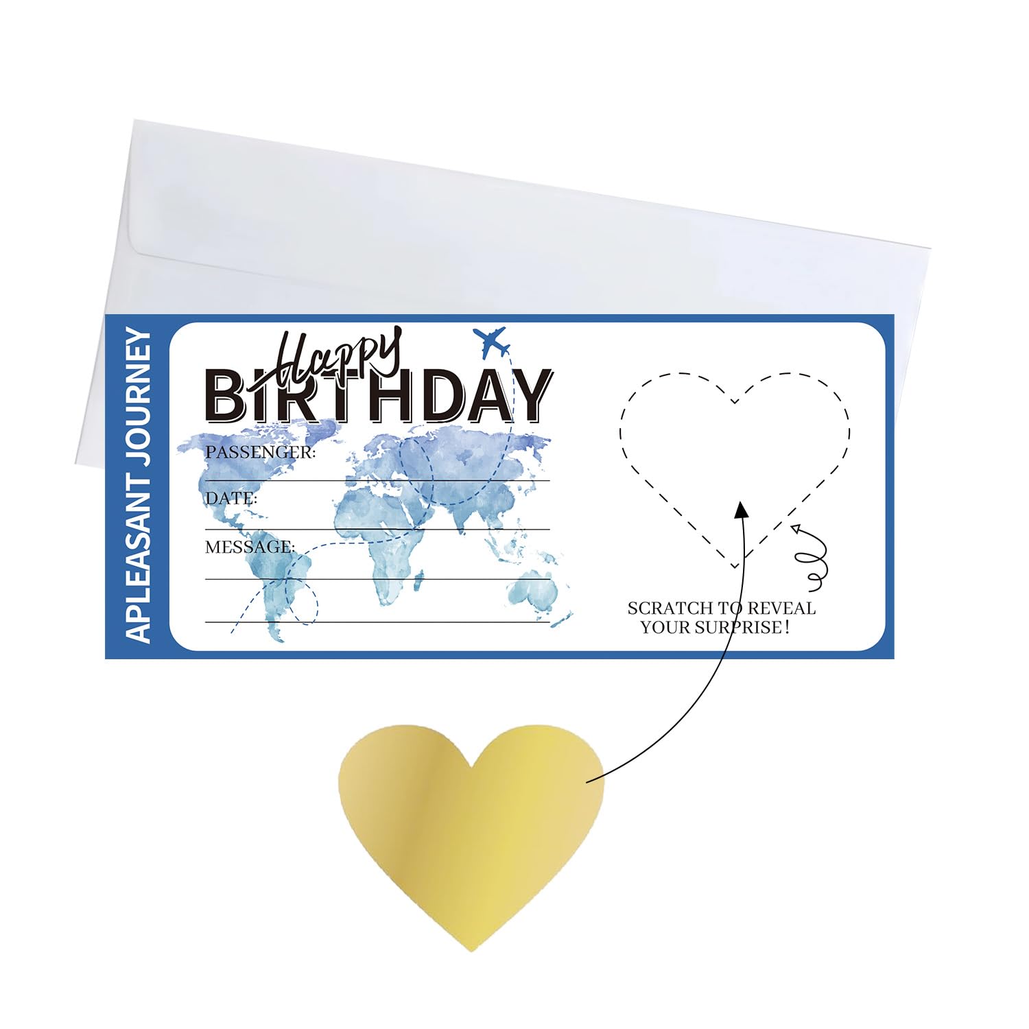 Boarding Pass Scratch Card Personalised Scratch Card Surprise Reveal – Birthday/Anniversary/Trip Voucher Scratch Off Ticket Custom Birthday Scratchcard