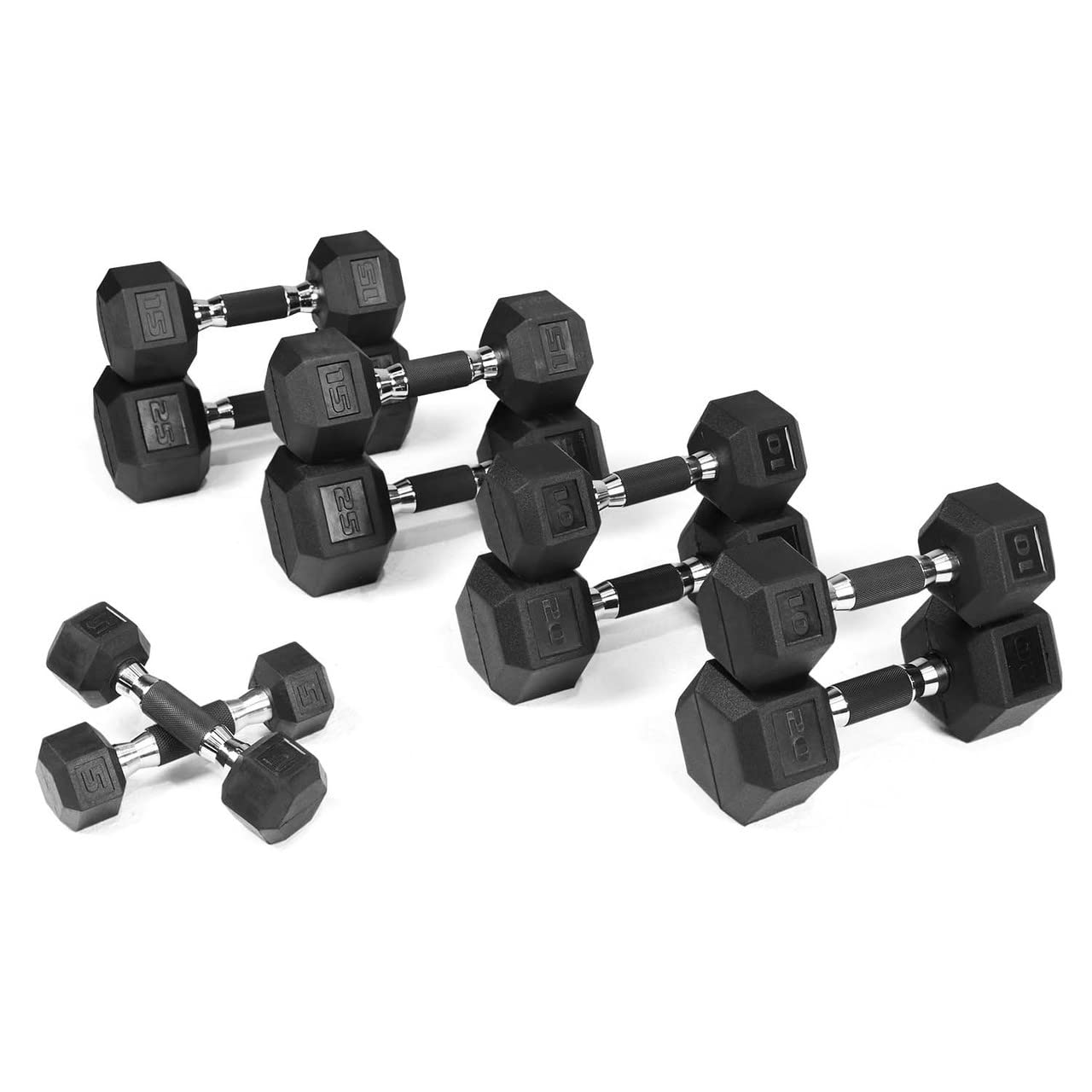 WF Athletic Supply Rubber Encased Hex Dumbbells
