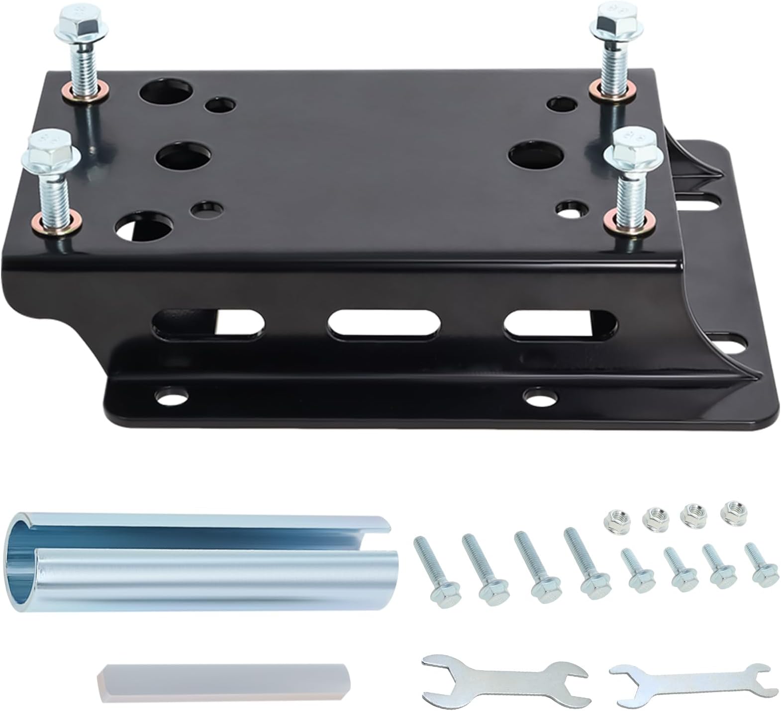 Torque Converter Motor Riser Plate Mount for Predator 196cc 212cc Engine for Coleman Mini Bike CT200U BT200X Baja Warrior MB200, 1-3/4 Inch Lift - with 5/8" x 3/4" x 3" Steel Shaft Sleeve