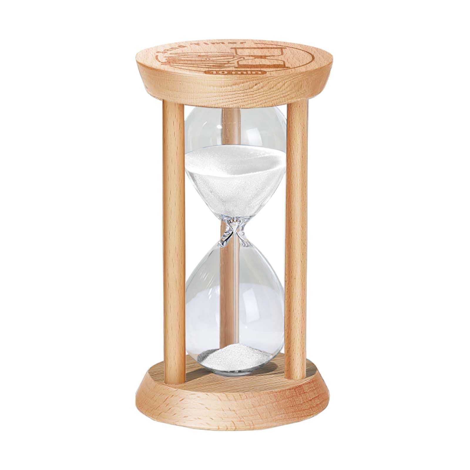 Petit sablier blanc en bois 1 minute, une idée cadeau utile pour bureau et jeu