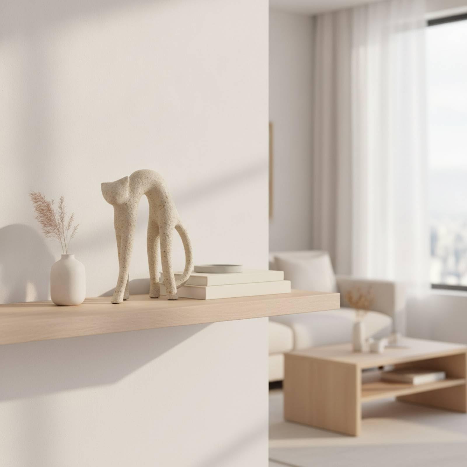 Decorativo con Superficie Riflettente E Contorni Lisci Scultura in Resina con Finitura Oro per Mensola Scrivania Tavolino Arredo Ufficio Regalo