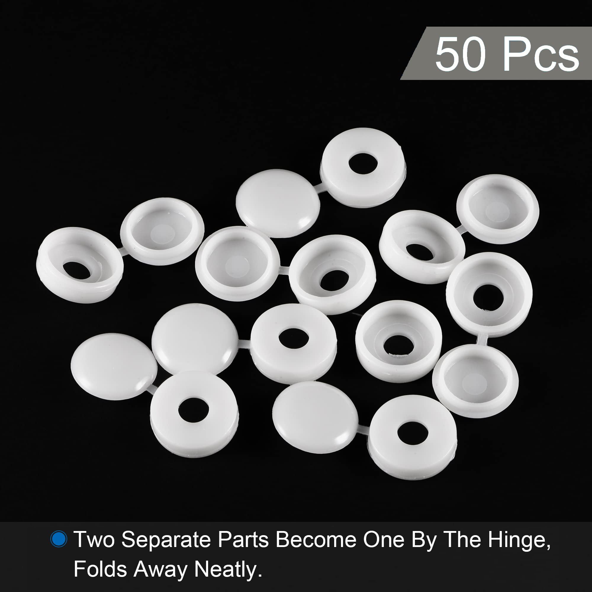 TA-VIGOR 50Pcs Plastic Hinged Screw Cover Caps - Image 3