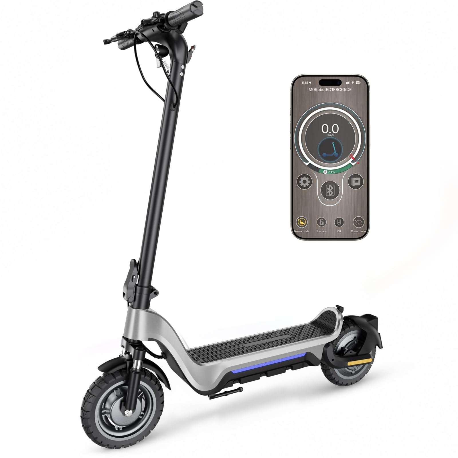 X3 Monopattino Elettrico per Adulti, Batteria 48V 15Ah, Autonomia 40–50 km, Velocità Limitata 25 km/h, Ruote 10” Off-Road, Doppia Sospensione, Freni a Disco, APP Smart, Telaio Pieghevole in Magnesio,