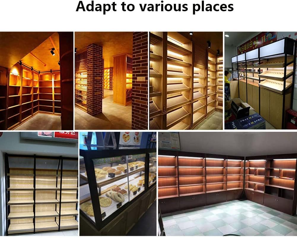 Under Cabinet Lights Dimmable Led Cabinet Lighting Kit Plug in Under Counter Light for Kitchen, Pantry, Shelf, Bookcases, Showcase, with Remote Control (Warm White,6 Pack)