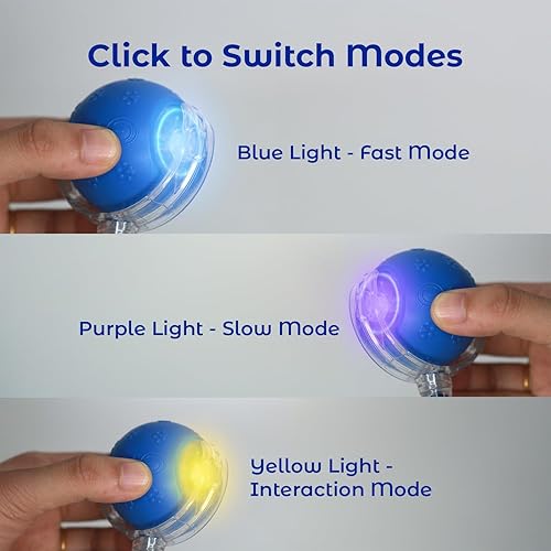 Miniatura 3 de Pelota de juguete electrónica automática para gatos y perros, juguete inteligente para mascotas con luces LED, sensor de movimiento y sonido de