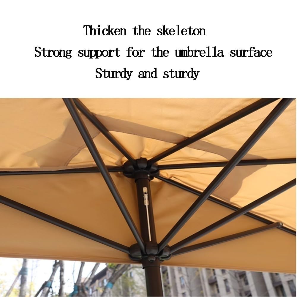 Parasol tarasowy z regulacją wysokości, 2 m, 2,5 m, 2,7 m, półosłona przeciwsłoneczna, na balkon, podwórko i patio, stylowy parasol zewnętrzny do ogrodu i salonu przy basenie