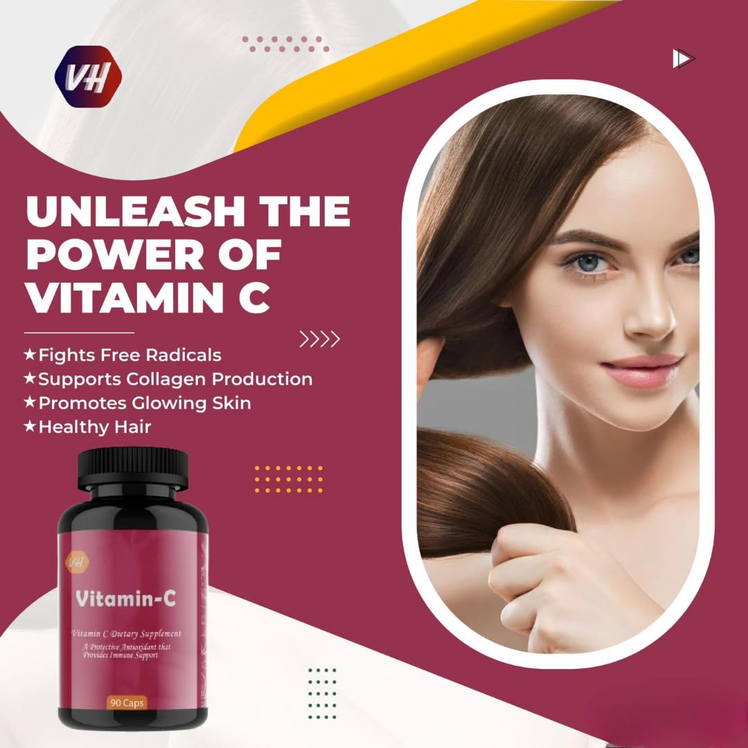 Vitamin C 500mg Capsules | Immune Support & Antioxidant Supplement | Sodium Ascorbate & Ascorbic Acid Formula | Supports Collagen Formation, Skin Health & Daily Wellness | 90 Capsules by VitaminHaat — Amazon image 5