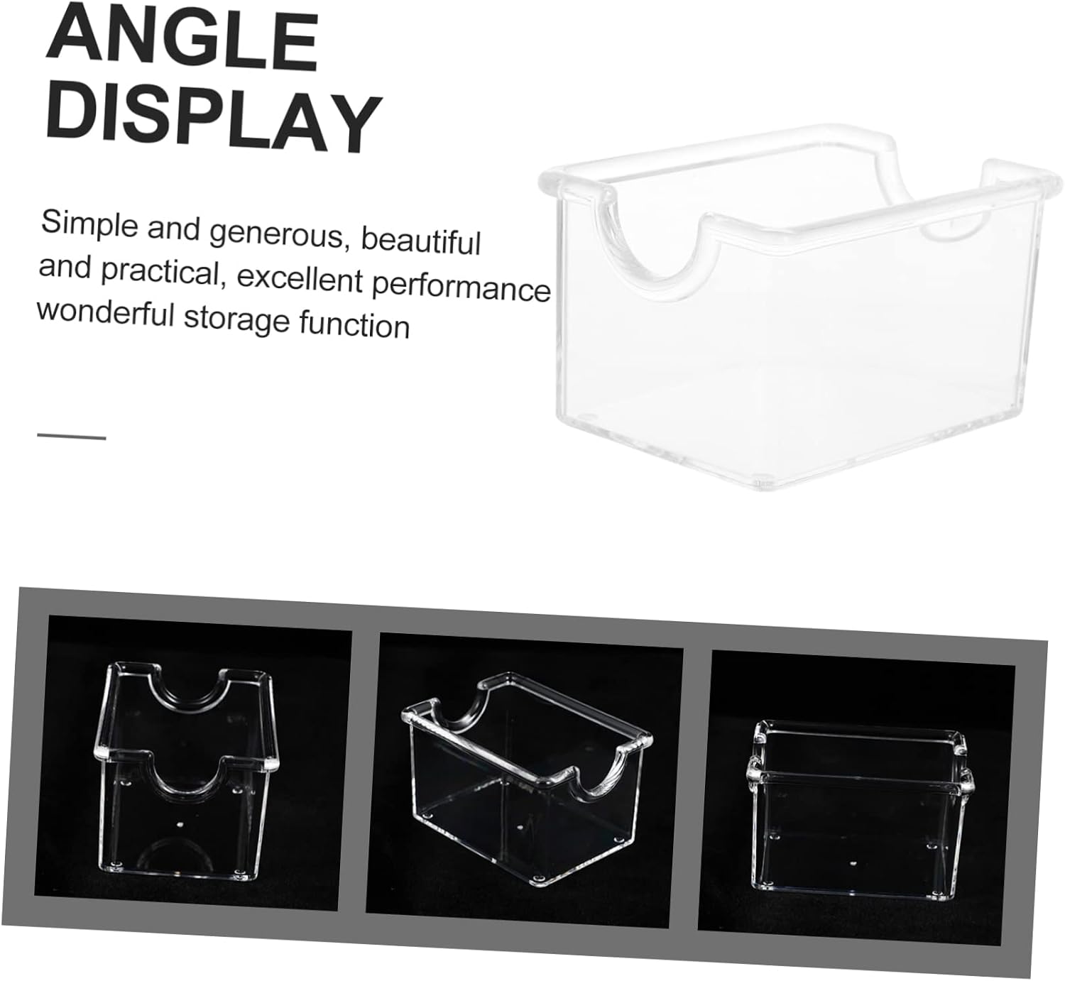GLEAVI 2sets Clear Tea Bag Organizer Box Transparent Packets Holder for Office Simple Design for Easy Access for Tea Bags and Sugar Packets Storage 2pcs*2