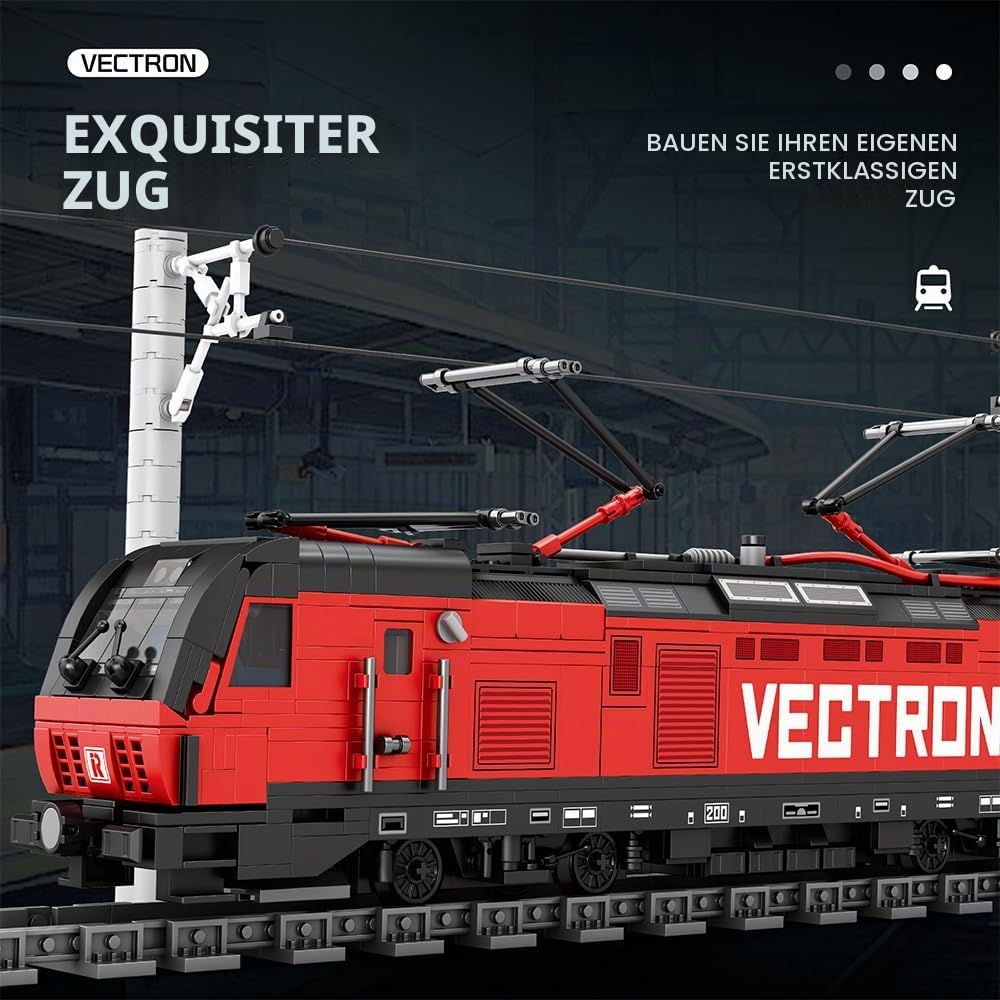 Reobrix 66019 Train Klemmbausteine Technik, MOC Urban Technology Elektro-Personenzug-Baustein-Set, 1889 Teile, tolles Zug Spielzeug-Geschenk für Erwachsene und Jugendliche