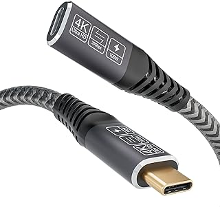 CAKOBLE USB C Extension cable,USB Type C 3.2 Extender Lead 20Gbps Data 100W/5APD Fast Charge 4K@60Hz, USB-C male to female cable Supports USB 3.2 Gen2,Compatible USB C Hub/MacBook/USB C Charger 0.25M…