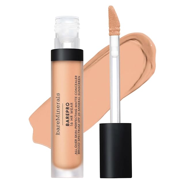 bareMinerals BAREPRO 16HR All Over Skin-Perfecting Natural Matte Concealer Mineral SPF 25 with Niacinamide Conceals Dark Spots Blemishes