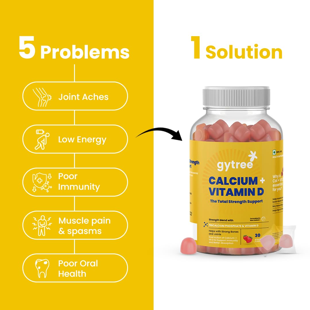 Gytree calcium + vitamin de gums for women | Strong bones, joints and immunity. Ready in New Zealand | 100% Vegetarian | Strawberry taste Gytree calcium + vitamin de gums for women | Strong bones, joints and immunity. Ready in New Zealand | 100% Vegetarian | Strawberry taste