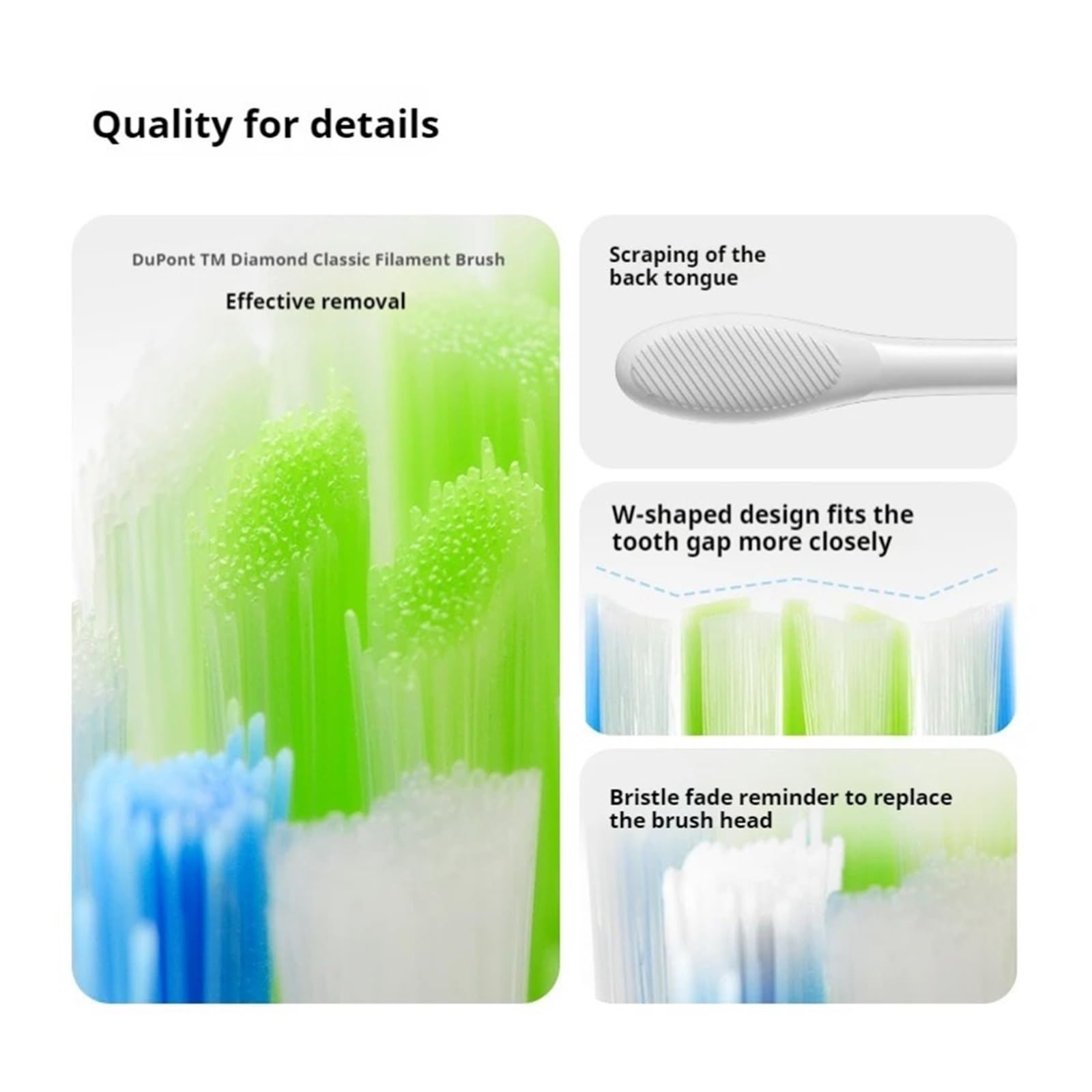 Testine di ricambio originali compatibili con spazzolini elettrici sonici Flow/X PRO Elite/X /F1/Z1/One/Air2