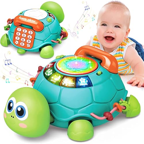 Miniatura 1 de Juguetes para bebés de 6 a 12 meses juguetes musicales de tortuga gateando para bebés de 12 a 18 meses juguete educativo de aprendizaje temprano con