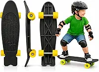 Skate Infantil Mini Cruiser Completo Reforçado para Crianças Aprender Andar Brinquedo Shape Durável e Seguro para Primeiras Manobras 3 a 6 anos