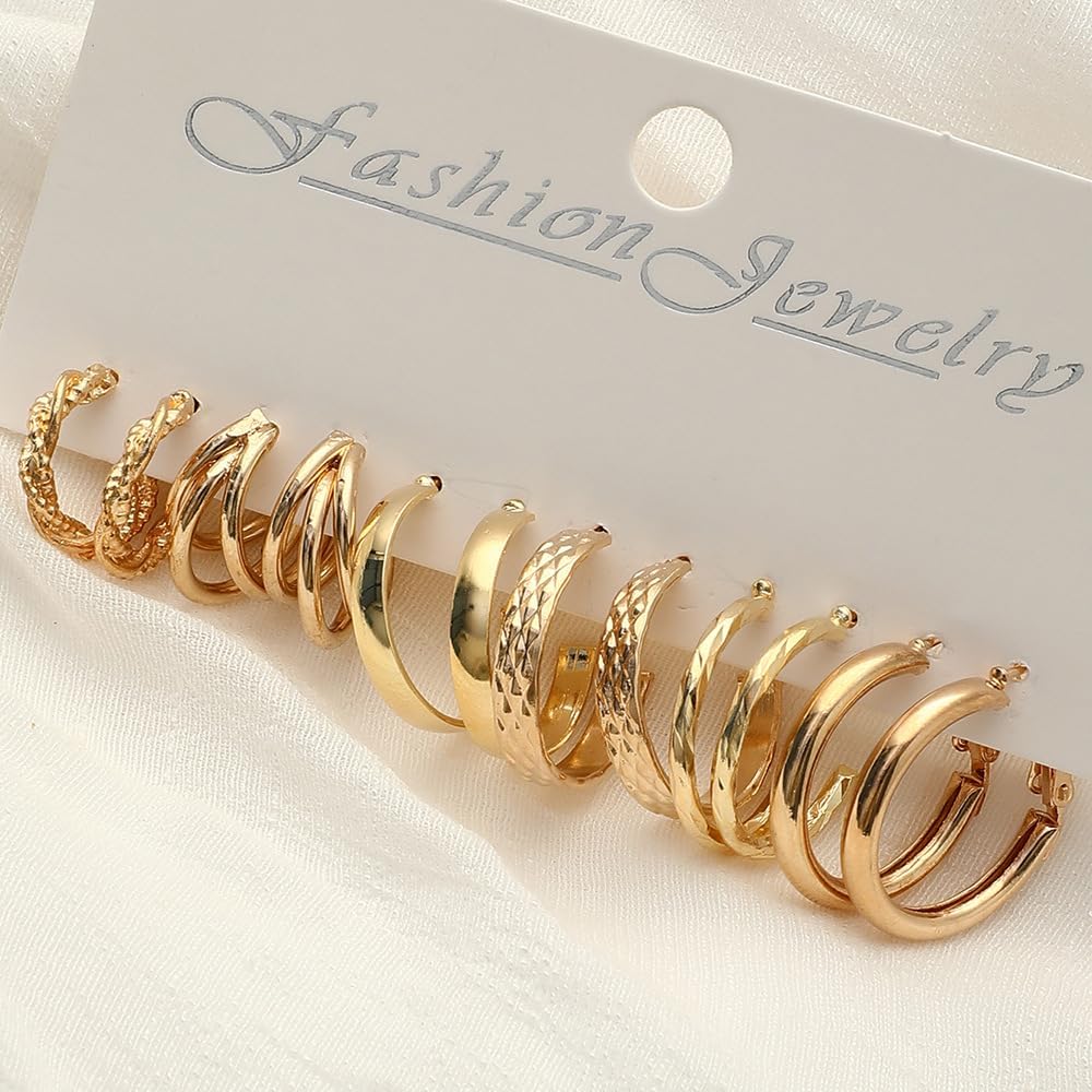 Stocking Stuffers Gold plate and Silver Plated Jewelry Sets Stocking Stuffers for Women Costume Jewelry Chain Necklace Bracelet Earrings and Rings Sets for Women Bulk Jewelry - Image 8