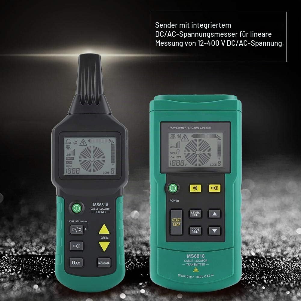 MS6818 Wire Kabelortung Netzwerkkabel Telefonkabel Finder 12V-400V AC/DC Erdungsrohrdetektor