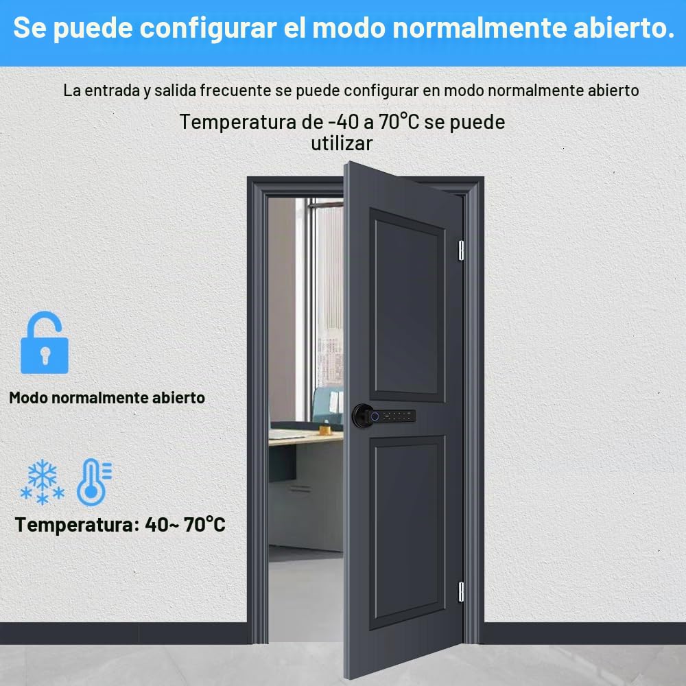 Cerraduras inteligentes con perillas, cerraduras digitales de entrada sin llave con asas, cerraduras externas de huellas dactilares, cierres electrónicos de puerta con teclados, manijas de puerta
