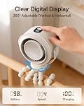 Ventilateur portable SWEETFULL pour poussette, ventilateur pour bébé à protection anti-pincement, ventilateur mini clip silencieux à 5 vitesses, batterie rechargeable USB-C, affichage LED pour siège auto, lit de bébé et voyage - Crème