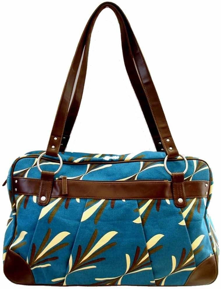 Pacific Design Kailo Chic Mod Squares Notebook Sleeve - Canvas - Green - Teal Leaf