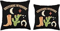Vista 3 de Cheyenne Wyoming Cowgirl Boots Almohada de tiro 16x16, multicolor