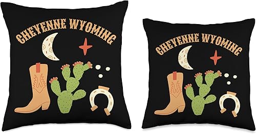 Miniatura 3 de Cheyenne Wyoming Cowgirl Boots Almohada de tiro 16x16, multicolor