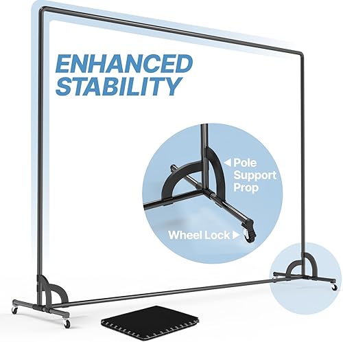 Miniatura 2 de LimoStudio AGG3422 - Soporte de fondo de 10 x 7 pies con ruedas y pantalla negra, soporte ajustable para carteles de fotos para fiestas, eventos,