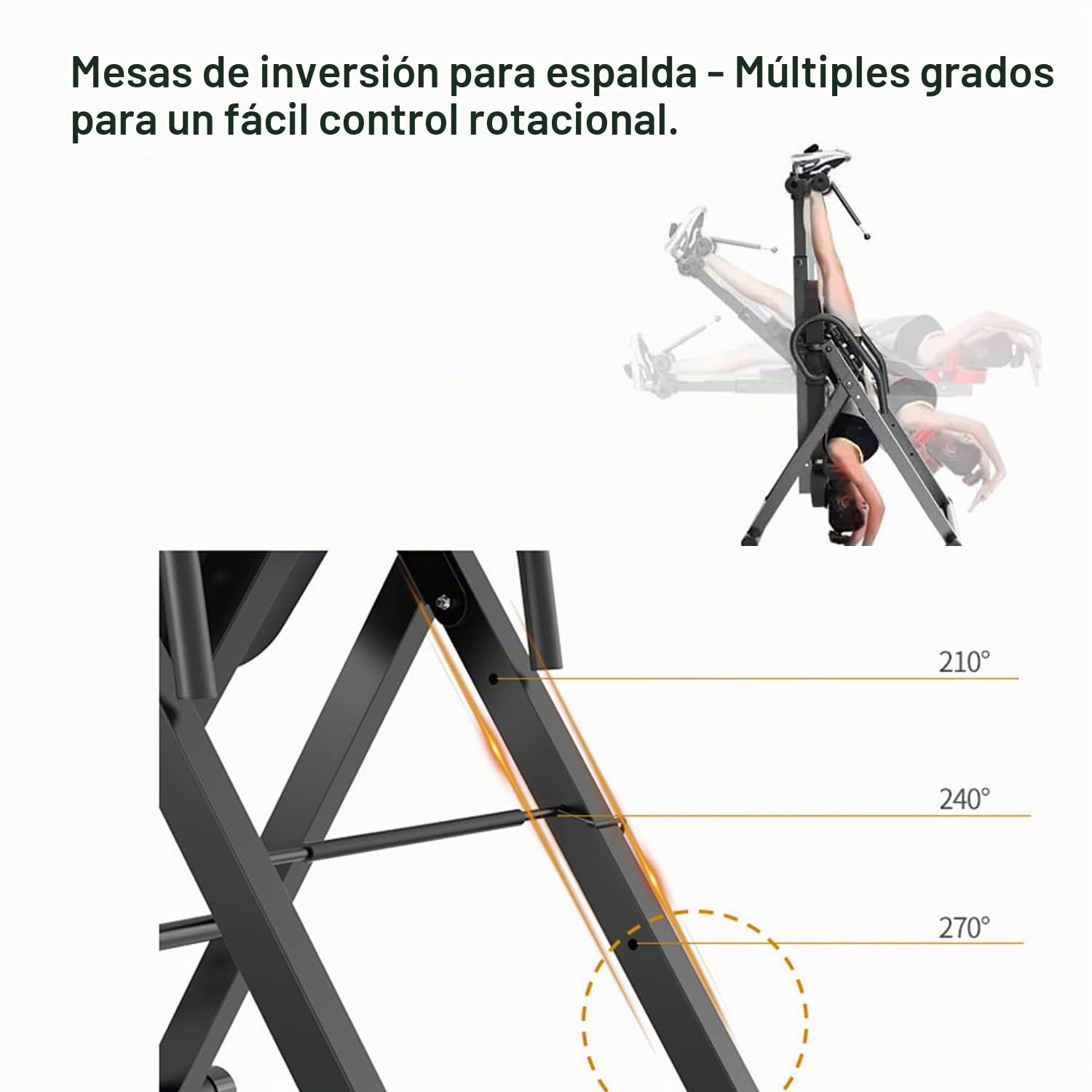 Tabla de inversión Máquina de inversión Máquina de inversión Plegable, 3 ángulos de inversión, máquina de Entrenamiento para aliviar la Columna Vertebral, Máxima Carga 150 kg