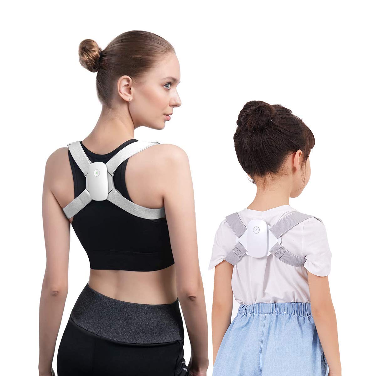 Back Brace Posture Corrector for Women Men Kids with Smart Sensor Vibration Reminder, Adjustable Upper Back Straightener for Clavicle Support, Pain Relief from Neck, Back & Shoulder
