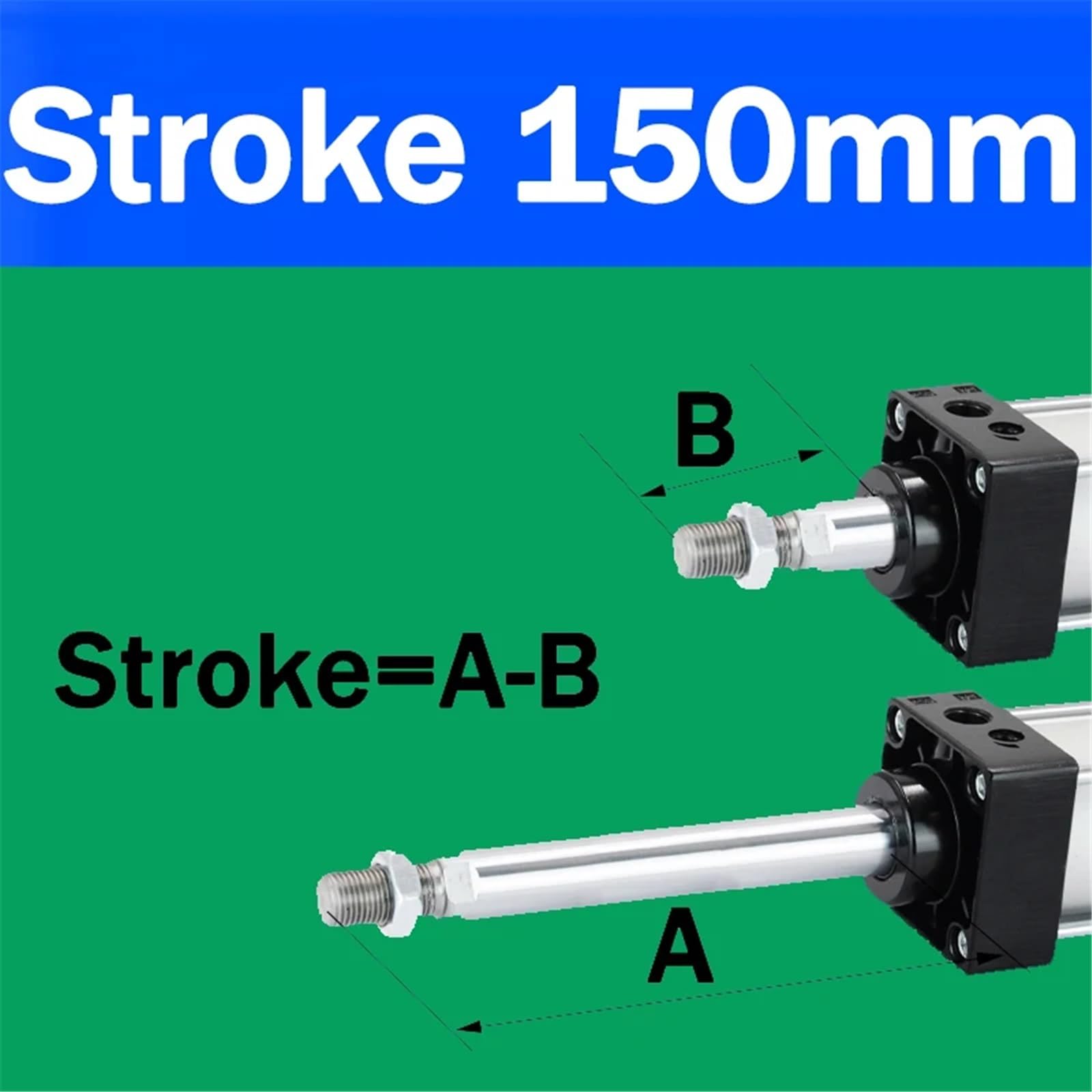 1 pièce SC 32 40 50 63 alésage vérin pneumatique Piston 75 100 150 200 300 mm Course vérins à Double Effet(Stroke 150mm,SC32 (Bore 32mm))