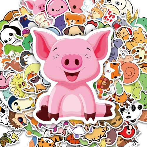 100 Waterproof Vinyl Animal Stickers for Kids, Cute Water Bottle Waterproof Laptop Stickers for Students Gifts Classroom Teacher Prizes Stocking Stuffers Sticker Pack for Kids Girls Teens(Animal-1) - image 1