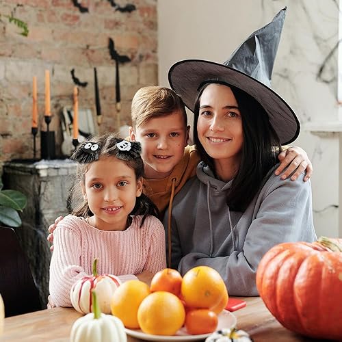 Miniatura 7 de Paquete de 4 horquillas para el cabello de Halloween, calabaza, fantasma, araña, calavera, pinzas para el cabello para niños y niñas, accesorios