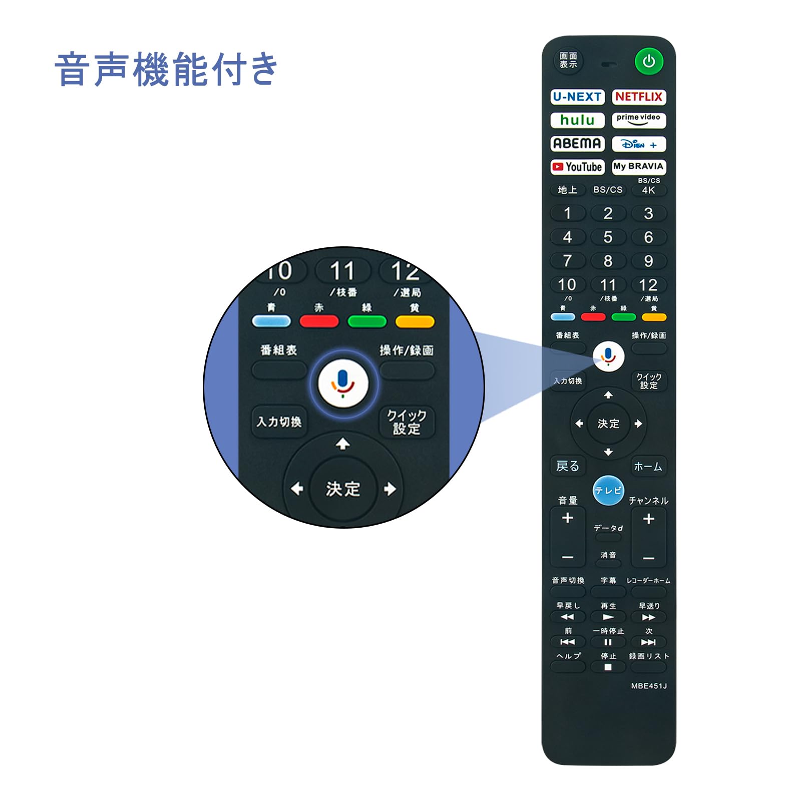 Amazon | テレビ用リモコン RMF-TX451J 音声機能付き fit for SONY