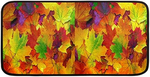 Miniatura 3 de QsirBC Colorful Maple Leaves Absorbent Microfiber Kitchen Rugs Non Slip Floor Mat Cushioned 39"x20" Anti-Fatigue Kitchen Rug Standing Mat Doormat