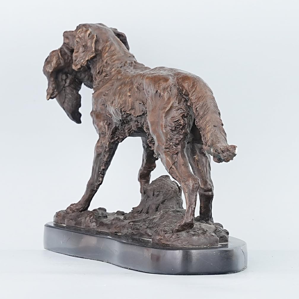Escultura de Perro-pájaro de latón Retro Grande de 17,3"