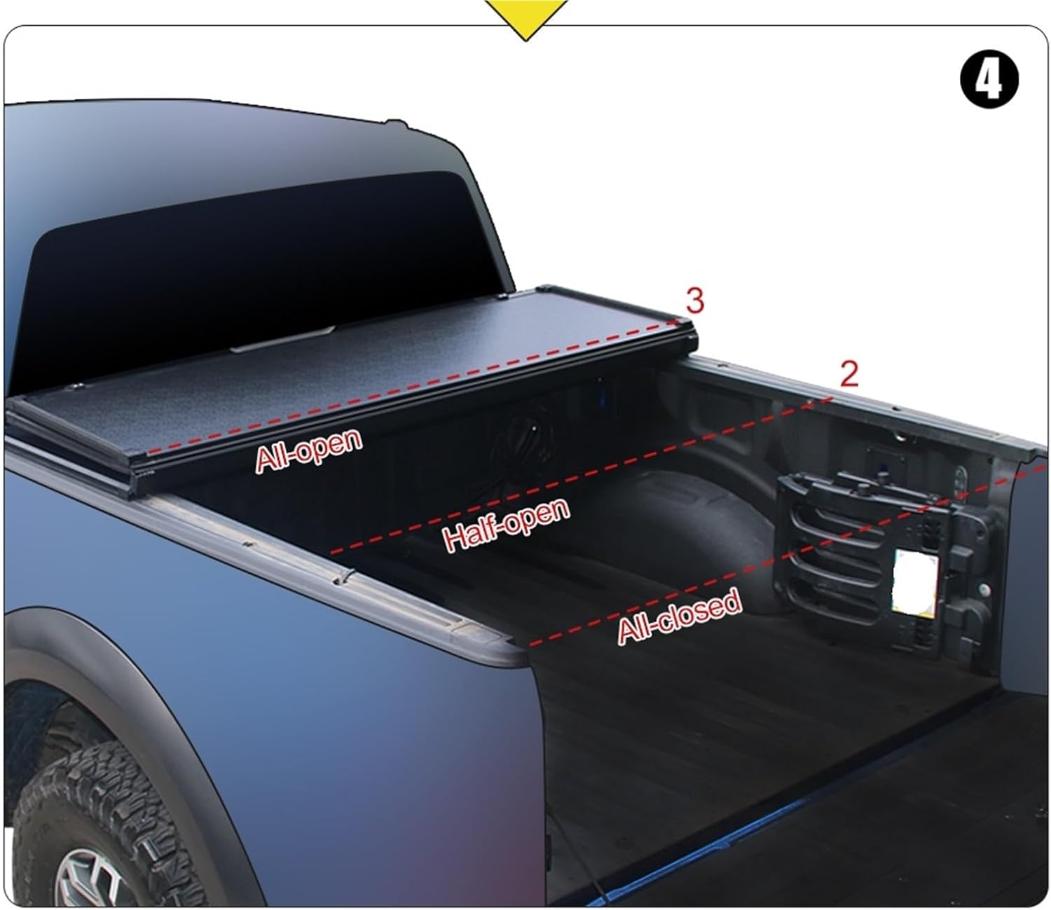 Pick Up Truck Bed Covers Pickup Truck Cover Tri-fold Tonneau Cover Compatible with Mitsubishi Triton 2015+