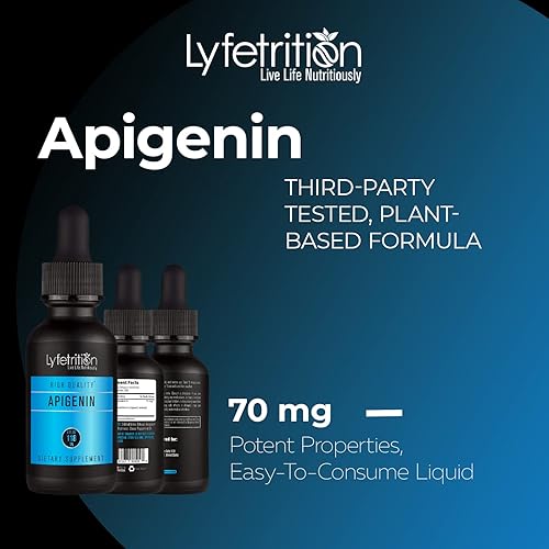 Miniatura 4 de Suplemento de apigenina de 70 mg, líquido de 4 onzas, 220 porciones, fabricado en Estados Unidos, absorción rápida, ingredientes potentes de