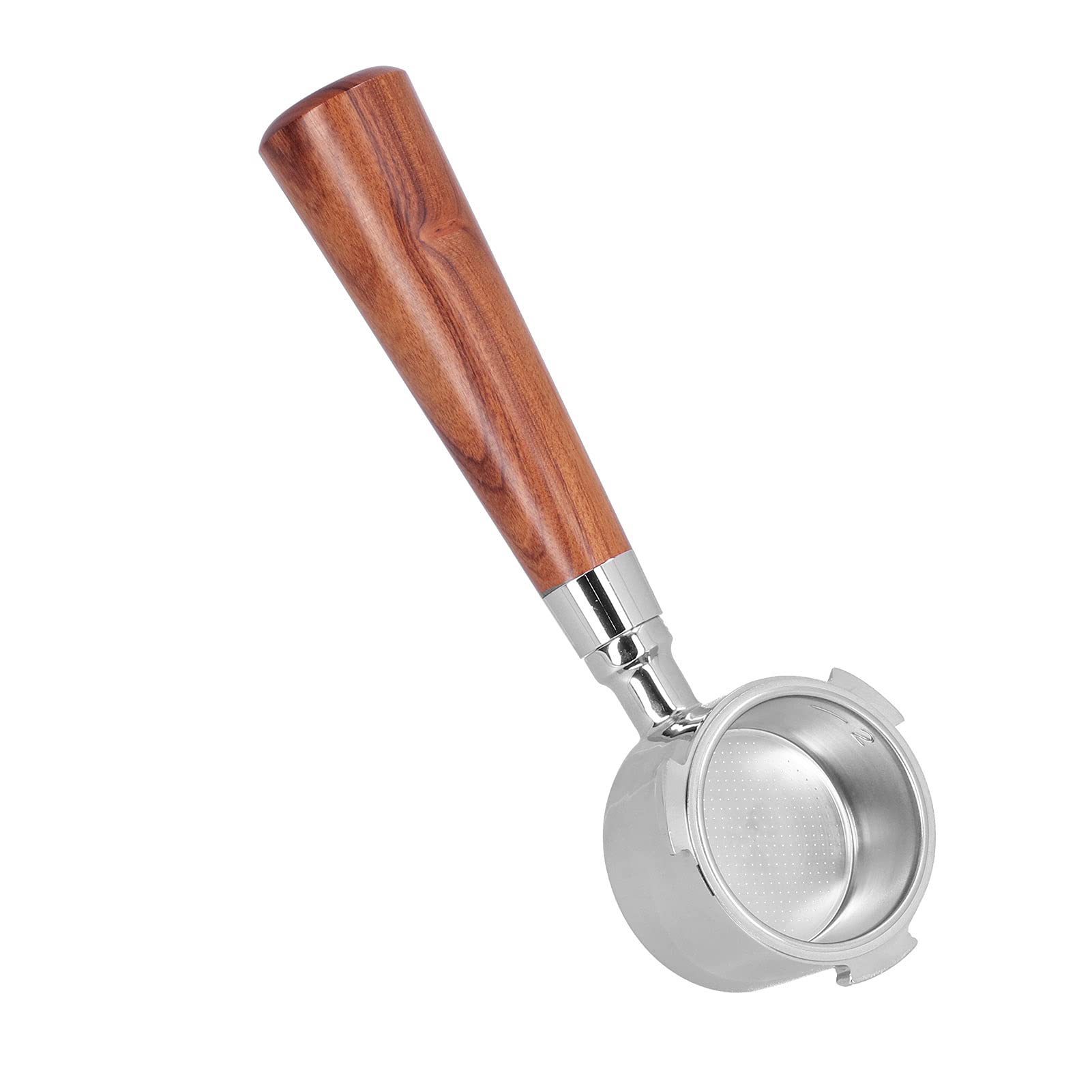 Kolba do Kawy Bez Dna Filtr Bez Dna ze Stali Nierdzewnej z Uchwytem z Drewna Różanego Kosz z Drobnymi Otworami Zdejmowana Konstrukcja do Domowego Donlim Patrus Derlla Bear ACA (51MM)