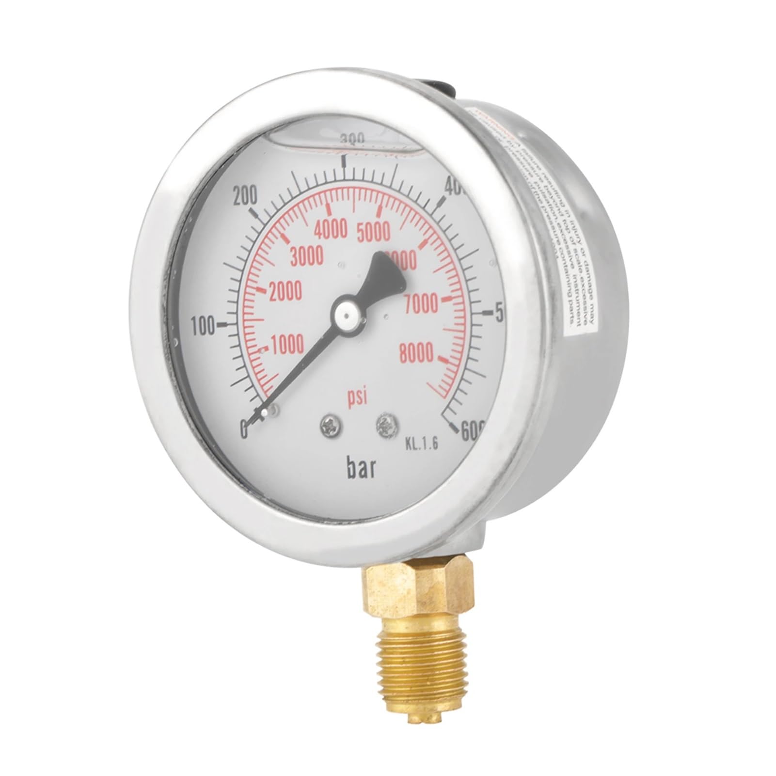 Manometro, Manometro Idraulico 0-600Bar G 1/4 "63mm Quadrante Manometro Idraulico Misuratore di Pressione 'acqua Strumento di Misura 0-8500Psi