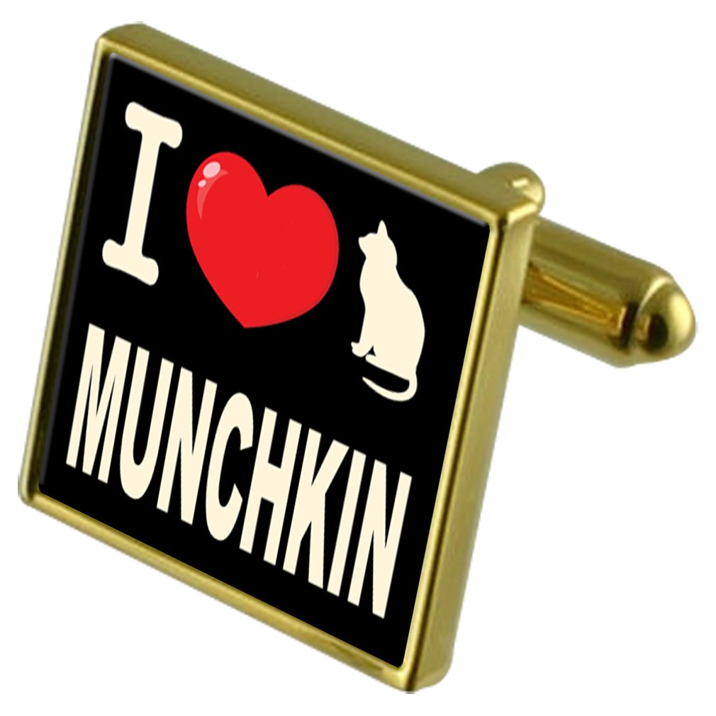Gemelos Munchkin de oro con pasador de billetes de gato para camisas de gala 5