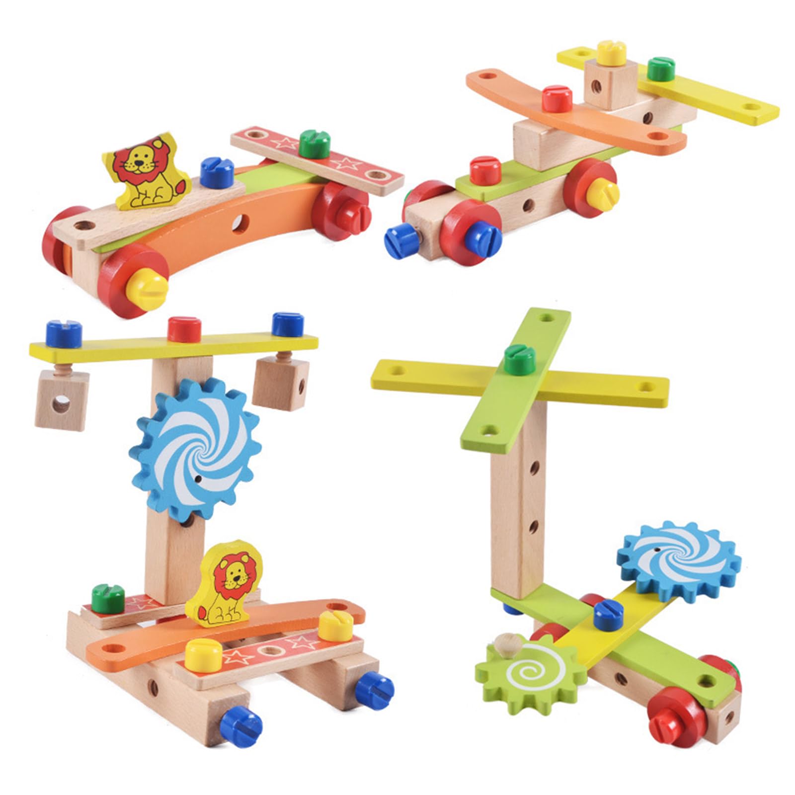Puzzle 3D, sedia in legno, modellismo, sviluppo delle abilità motorie fini, giocattolo educativo per bambini piccoli, gambo con trapano