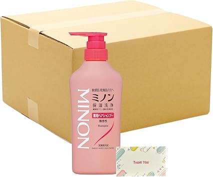 Minon Medicated Hair Shampoo, Bottle, 15.2 fl oz 450 ml, For Sensitive Skin, Itchy, Dandruff, Moisturizing, Dryness, Weak Acid, Hypoallergenic, Quasi-drug Products, Set of 18 + Kunutonn Original