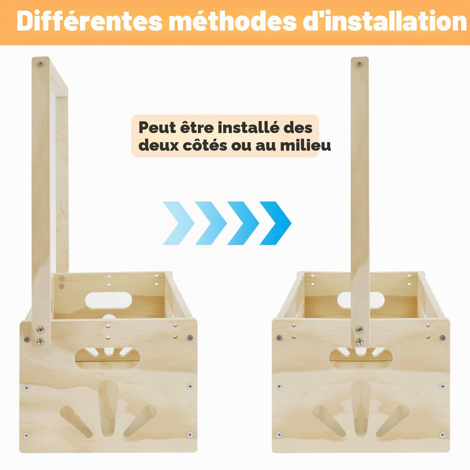 Boîte en bois pour fête prénatale, panier de bébé avec 5 cintres et poignée, panier cadeau en bois pour garçons et filles, grossesse, nouveaux parents