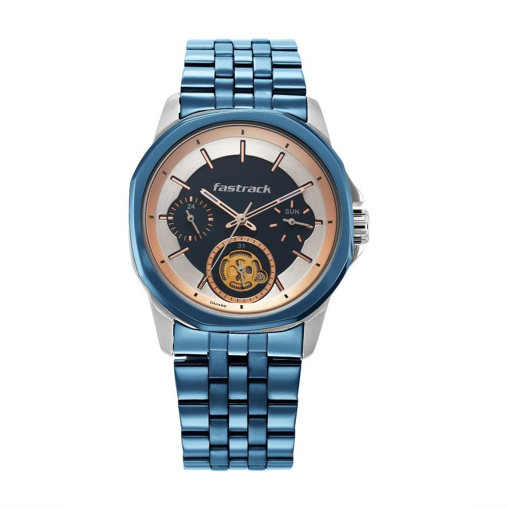 Fastrack Exuberant Quartz Analog Blue Dial Metal Strap Watch for Guys-3283KM01 (B0B5D3W34F) Amazon Price History, Amazon Price Tracker