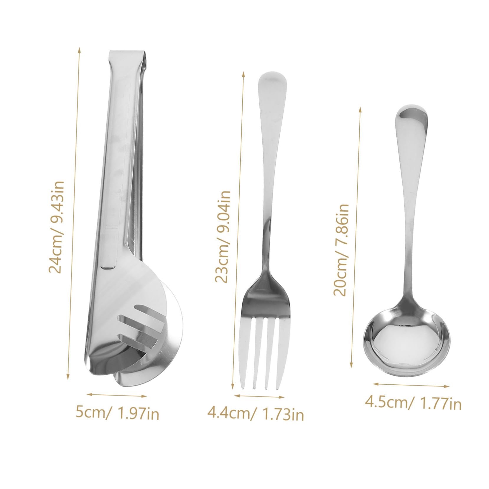 POPETPOP Stoviglie in Acciaio Inox Per Feste Cucchiai e Forchette Da Portata Utensili Da Cucina in Resistente Per Picnic e Campeggio